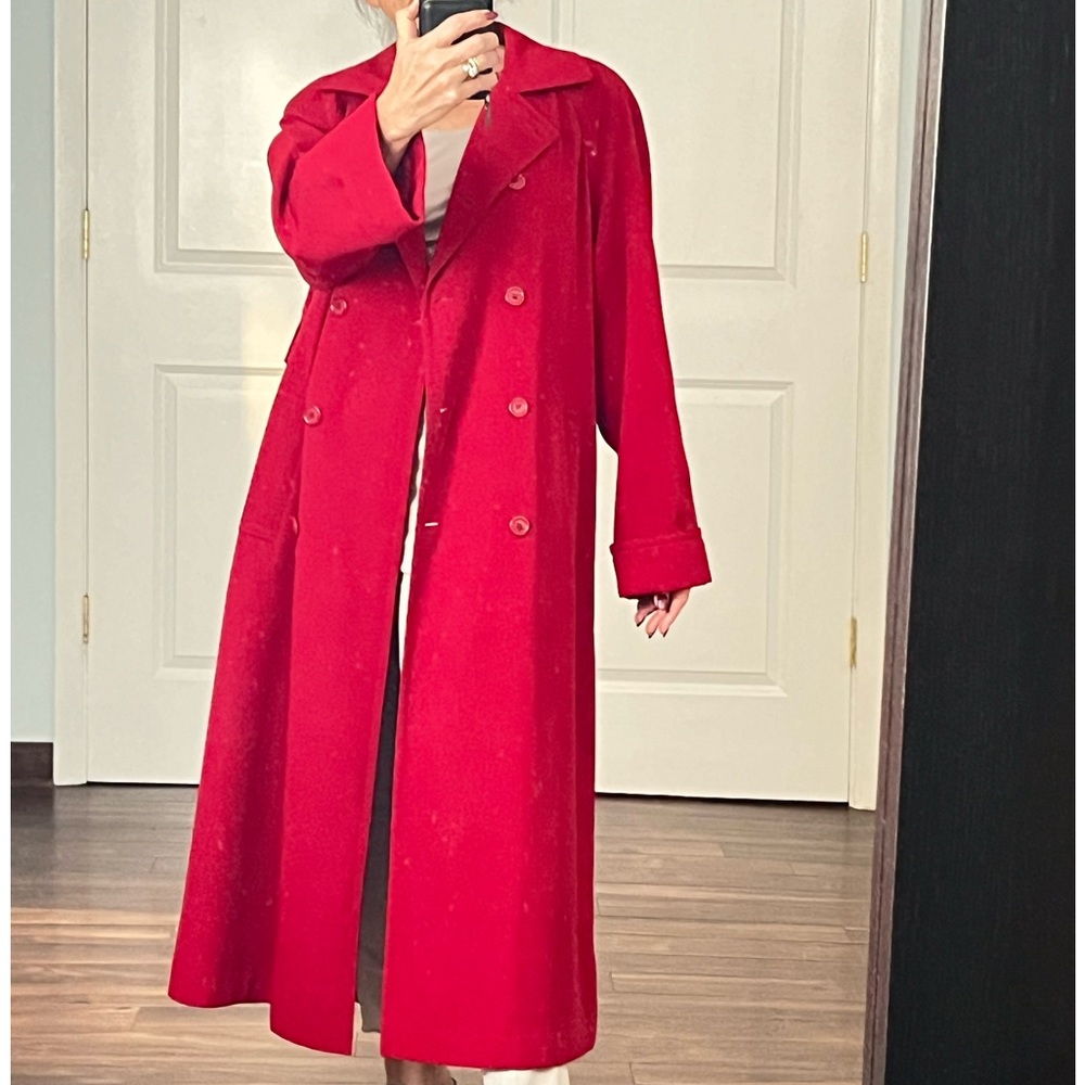 Gallery Red Trench coat size 6P - Picture 5 of 13